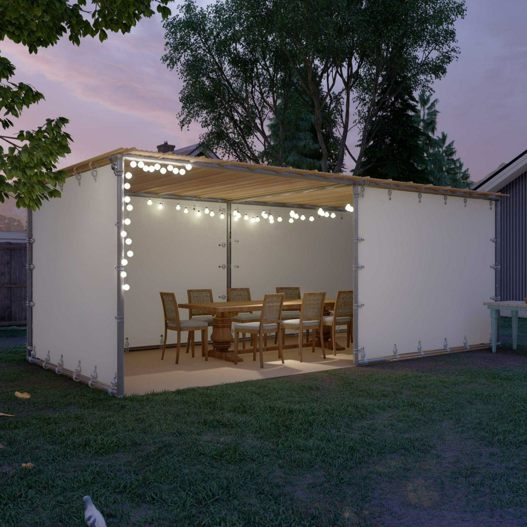 Sasiest to build Sieger Sukkah kit with kosher Schach bamboo mats