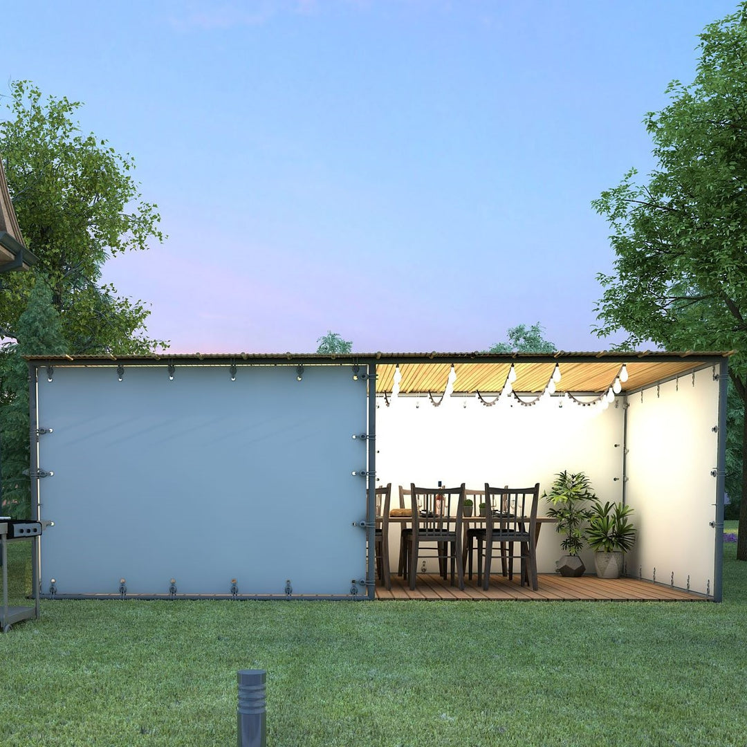 Expandable Sieger Sukkah Kit with kosher bamboo Schach mats