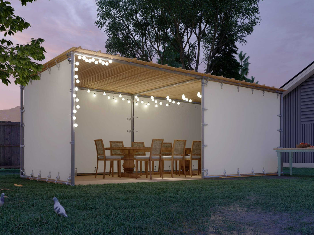 8 Feet Tall Sieger Sukkah kit for Comfort and Decoration with kosher bamboo Schach mats